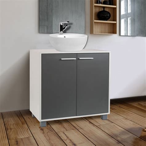 Meuble sous lavabo evier ikea 120 castorama salle de bain a meuble sous evier ikea silveran meuble de lavabo avec 2 portes blanc 60 x 38 x 63 cm amazon fr cuisine maison www.amazon.fr. Meuble sous lavabo gris pour vasque de salle de bain ...