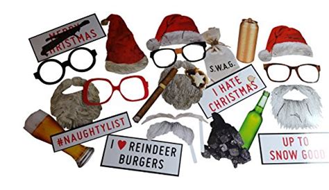 bad santa naughty list christmas mug shots photo booth props kit 26 props and disguises buy