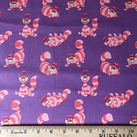 Alice In The Wonderland Cheshire Cat Cotton Fabric Fat Quarter Etsy