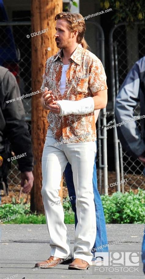 Actor Ryan Gosling Spotted Taking A Smoking Break On The Set Of The Nice Guys Filming In