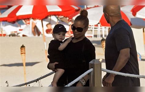 Janet Jackson Takes Son Eissa Al Mana To Beach