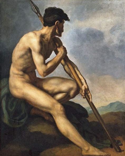 Solve Nude Warrior with a Spear c 1816 by Théodore Gericault 1791