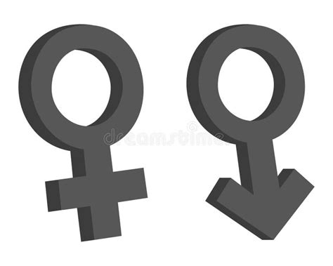 Rendering Of Male And Female Symbols D Stock Vector Illustration Of