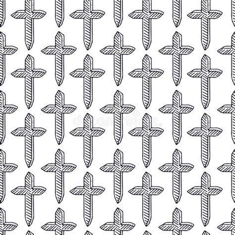 Doodle Crosses Pattern Fashion Seamless Pattern Stock Vector