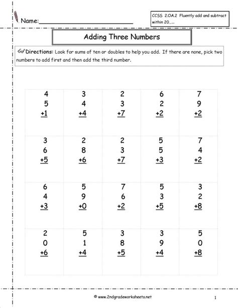 Worksheets labeled with are accessible to help teaching pro subscribers only. Free Second Grade Math Worksheets Common Core 11th 2nd Doubles Learning Printable The Two Second ...