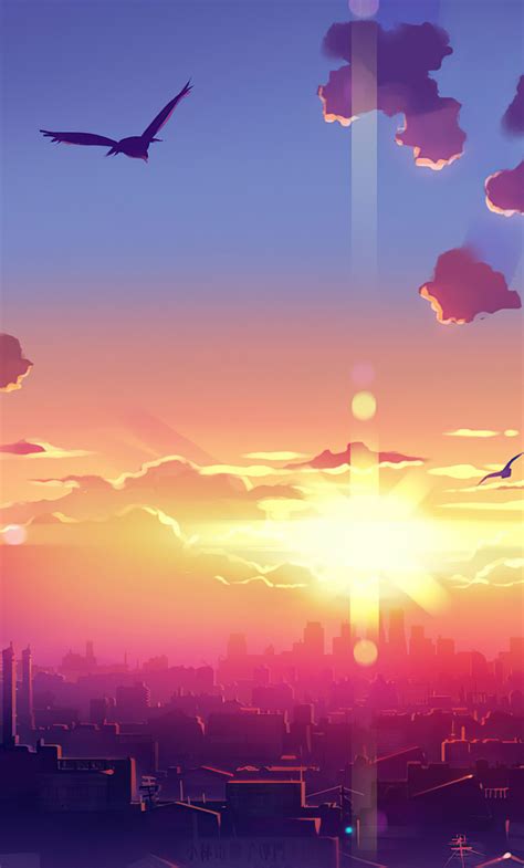 1280x2120 Anime Scenery Sunset 4k Iphone 6 Hd 4k Wallpapers Images