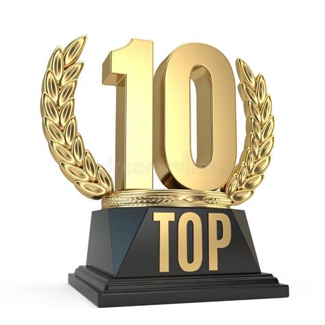Top 10 Award Cup Symbol On White Background Stock Illustration