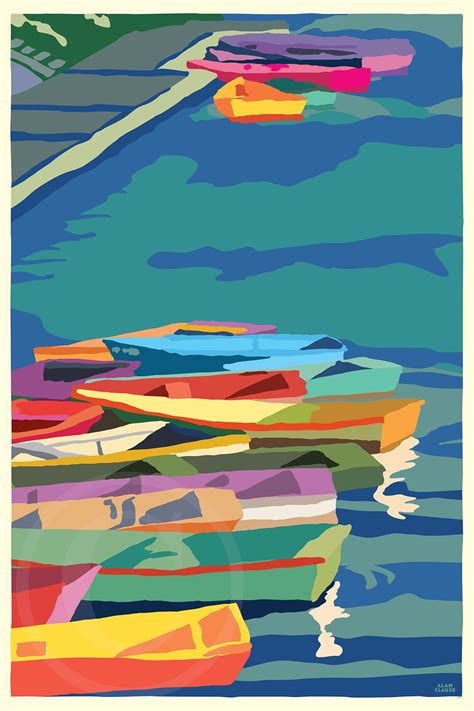 perkins cove dinghies art print 24 x 36 vertical wall poster by alan alan claude gallery