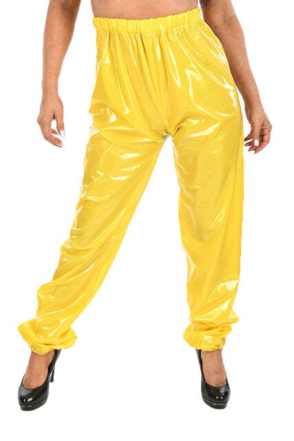 Pvjc Jogging Sweats Sauna Rain Pants Rubber Pants Yellow Shiny Ebay