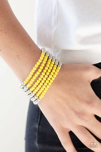 Paparazzi Bracelet Layer It On Thick Yellow Shopblingingpretty
