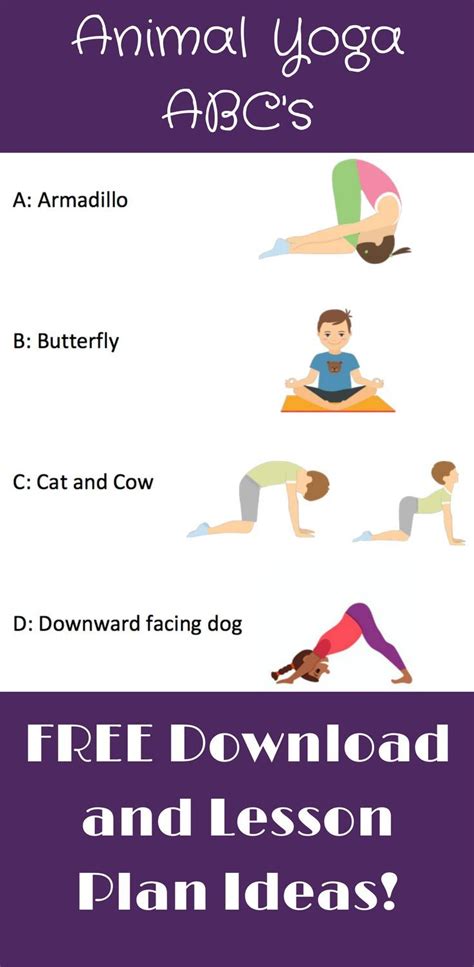 As kids' yoga teachers, our first aim is to move with body and breath awareness, and of course to have fun! ABC Yoga for Kids : Animal Yoga Poses | Gym games for kids ...