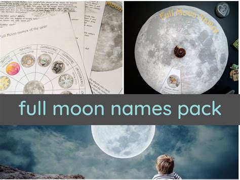 Full Moon Month Names Of The Year Lunar Wheel Craft Activity Etsy