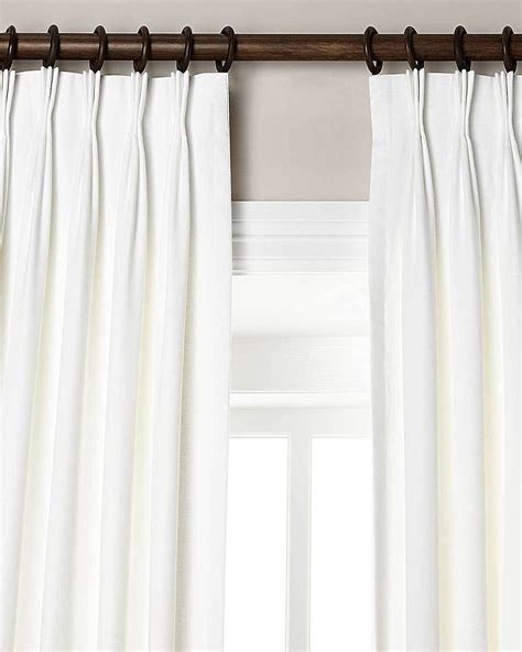 White Solid Faux Silk Window Pinch Pleated Lined Curtains Each 27wide