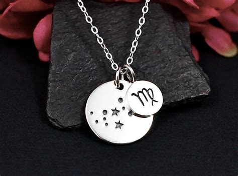 Virgo Constellation Necklace Sterling Silver Virgo Jewelry