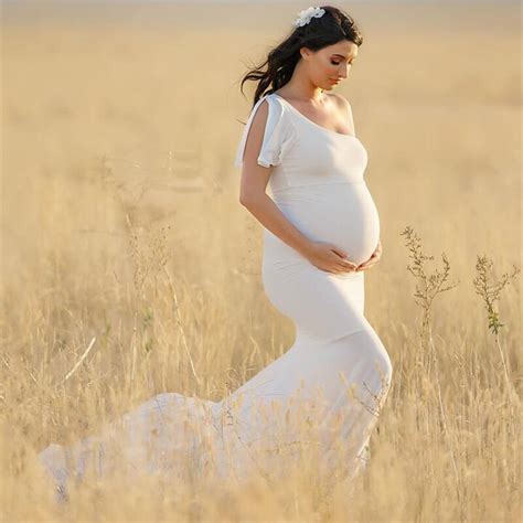 Pregnant Maternity Dresses Photography Props Sexy Off Shoulder