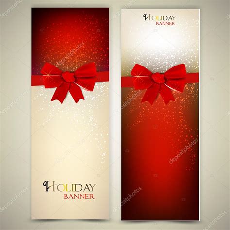 Greeting Cards With Red Bows And Copy Space Stock Vector By ©boroboro