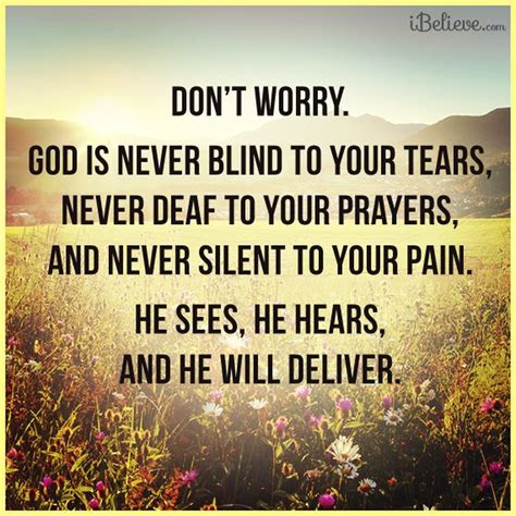 Dont Worry God Will Deliver You Your Daily Verse