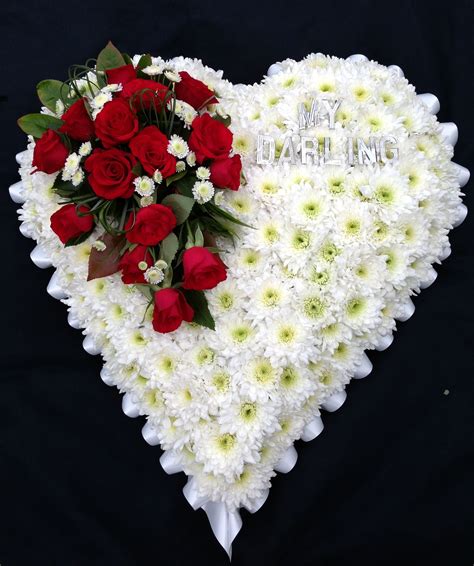 Red Heart Funeral Flowers