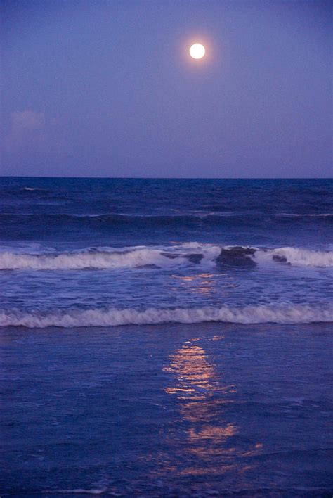 Moon Photograph Full Moon Over The Ocean By Susanne Van