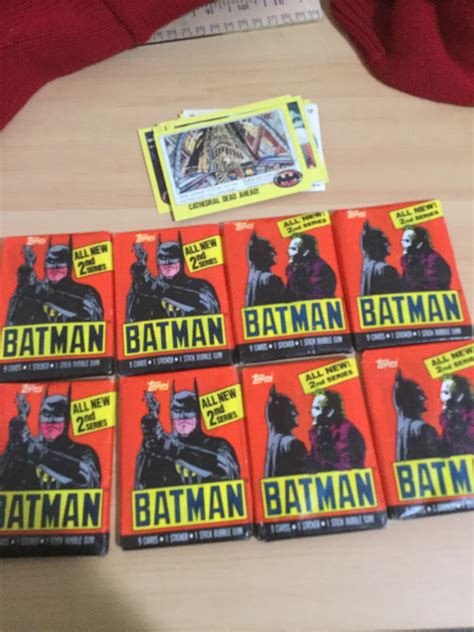 1966 batman black bat card no.14 nightly patrol. 1989 Batman movie cards in waxpaper,should I sell them Asis or open them for some valuable card ...