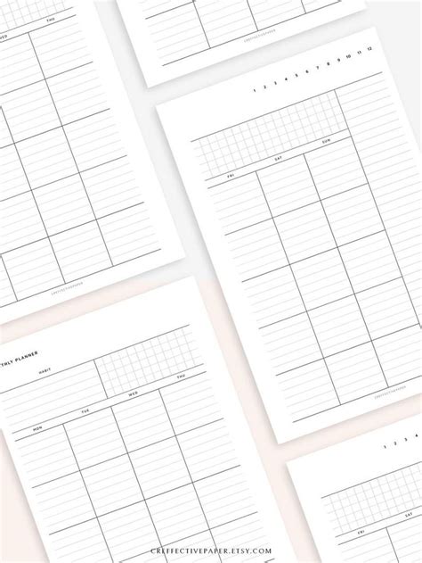 Monthly Planner With Habit Tracker Printable Editable Etsy Monthly