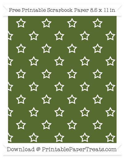 Dark Olive Green Background Small Star Outline Pattern Paper Pattern