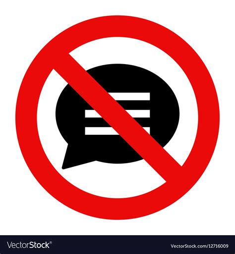 No Talking Sign Royalty Free Vector Image Vectorstock