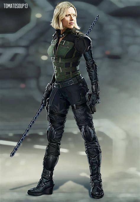 Vest ,gloves,wristbands ,jumpsuit ,belts, shoulder pads, shoulder. Black Widow - Avengers Infinity War - S Johannson by ...