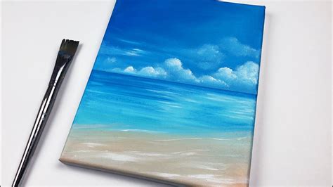 Ocean Beach Acrylic Painting For Beginners Step By Step Easy Youtube