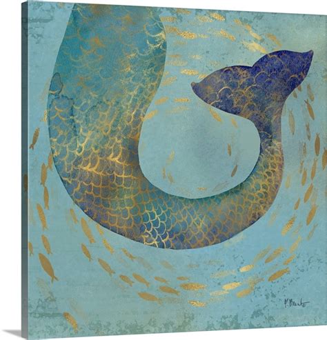 Golden Mermaid I Wall Art Canvas Prints Framed Prints Wall Peels