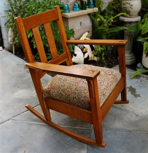 Mission & craftsman living room chairs : Antique Stickley Arts and Crafts Mission Style Oak Rocker ...