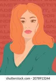 Portrait Sexy Girl Red Hair Stock Vector Royalty Free Shutterstock