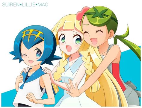 Lana Lillie And Mallow Pokemon Personajes Lusamine Pokemon C Mics De Pokemon