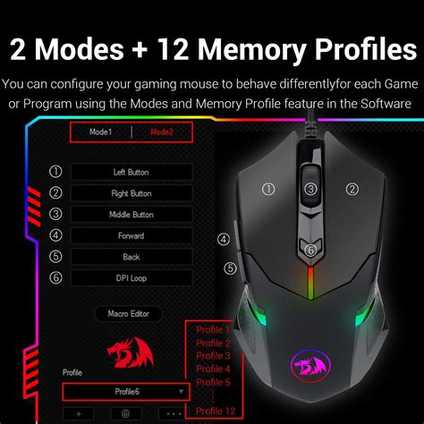 Buy Redragon M601 Gaming Mouse Rgb Backlit Wired Ergonomic 7 Button