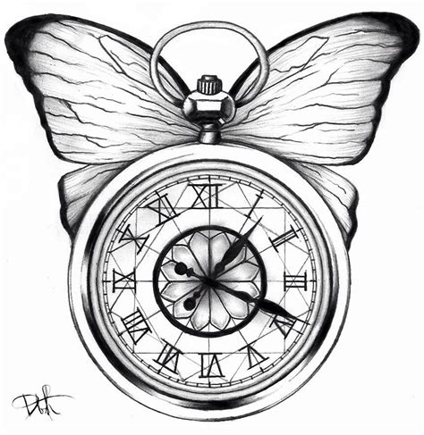 Pocket Watch And Butterfly Tattoo Idea Ink Watch Tattoos Pocket
