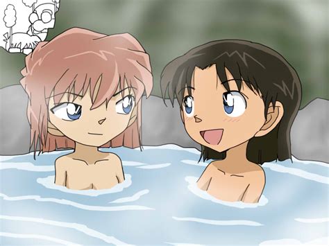 Haibara Ai Yoshida Ayumi Meitantei Conan 2girls Bath Blonde Hair