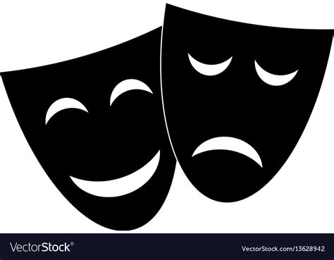 Happy And Sad Theater Masks Royalty Free Vector Image