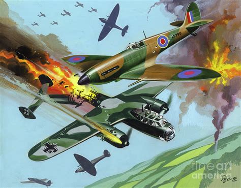 Battle Of Britain Painting By Ron Embleton