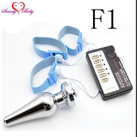 buy f1 anal electro plug electric shock three penis ring medical themed toys