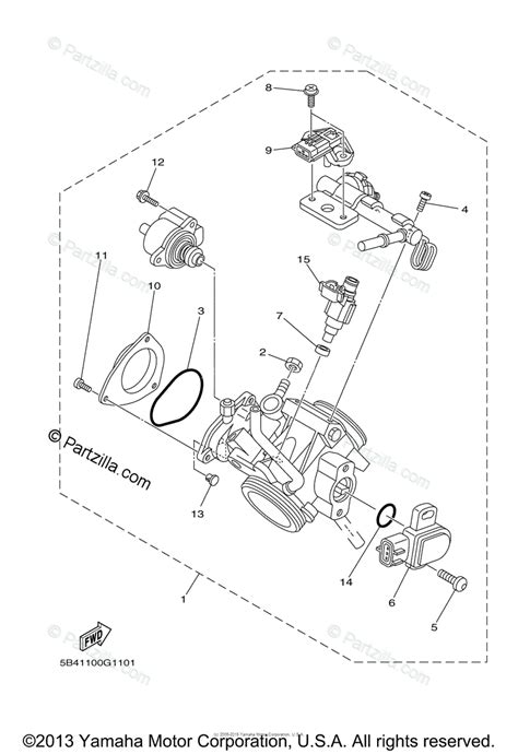 Yamaha Side By Side 2008 Oem Parts Diagram For Throttle Body Assy