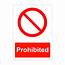 Prohibited Sign  GJ Plastics Health And Safety Signage