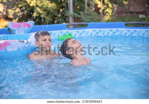 Two Boys Swimming Pool Stock Photo 1785898463 Shutterstock