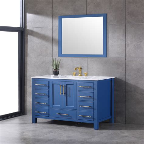 Maybe you would like to learn more about one of these? Eviva Navy 48 inch Deep Blue Bathroom Vanity with White ...