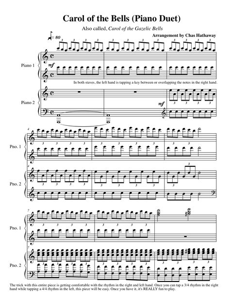 Other versions of this composition. Carol of the Bells Sheet Music by Chas Hathaway