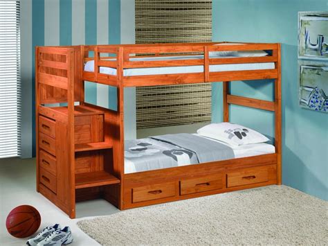 Solid Wood Staircase Bunk Bed With Storage Dream Rooms Furniture