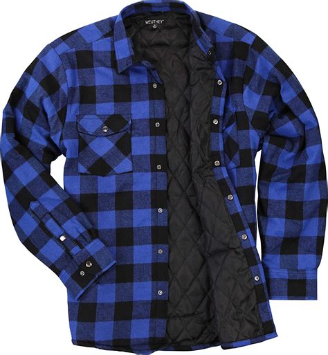 mens buffalo plaid flannel insulated lined shirt jacket at amazon men s clothing store