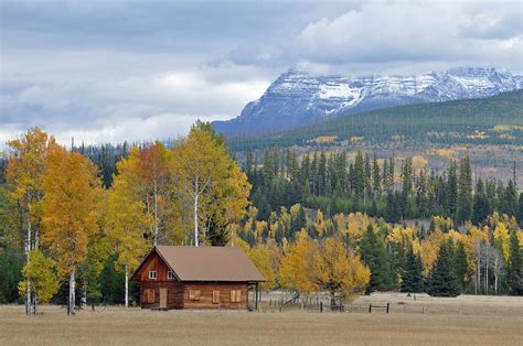 Autumn Mountain Cabin In Glacier Park Photograph By Bruce