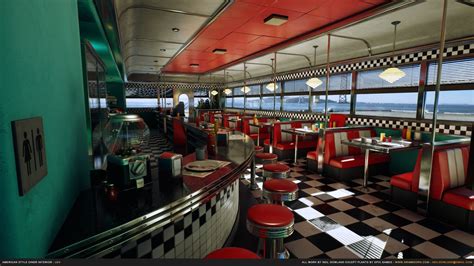 Artstation American Style Diner Interior Neil Gowland American