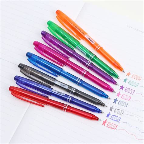2pcs Erasable Ballpoint 05mm Colorful Magical Erasable Pen 8 Colors