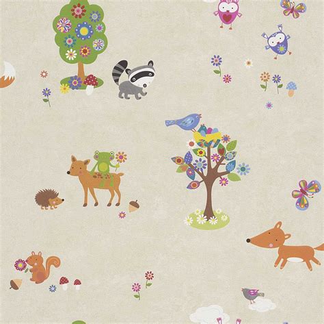 Woodland Animals Wallpaper Border - WallpaperSafari